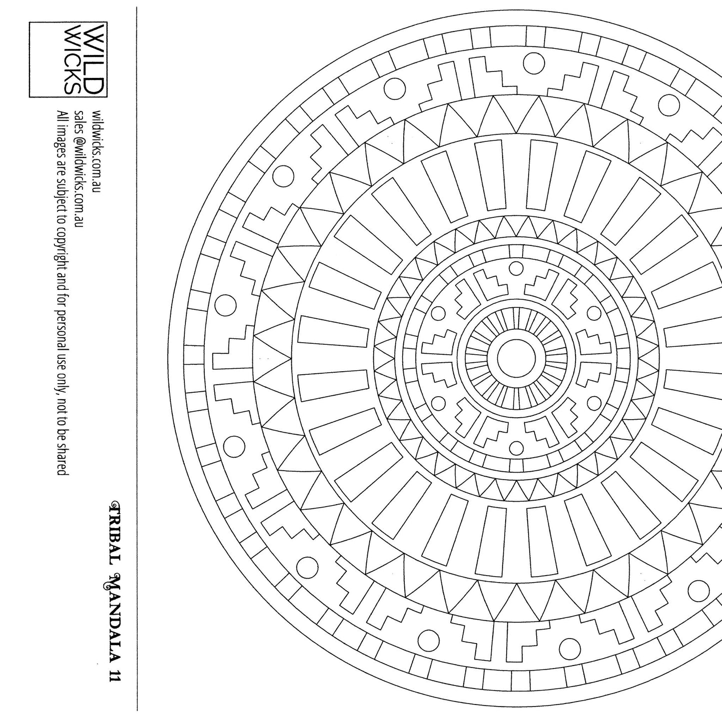 Wilddori Printable Colour In Pages Tribal 11
