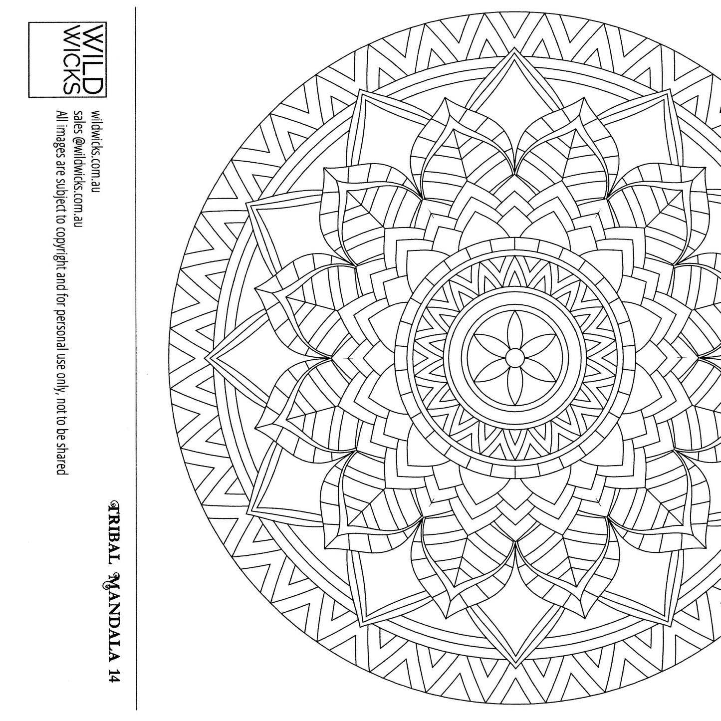 Wilddori Printable Colour In Pages Tribal 14