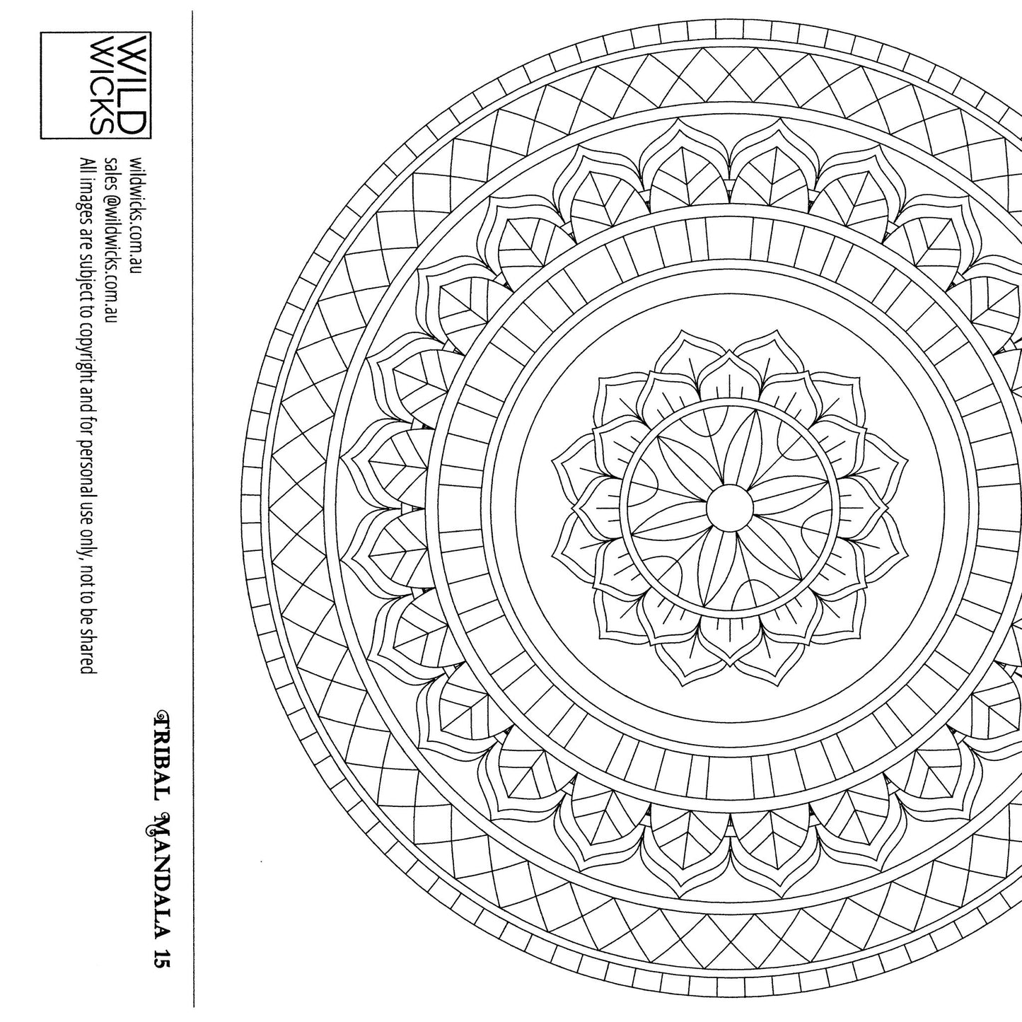 Wilddori Printable Colour In Pages Tribal 15