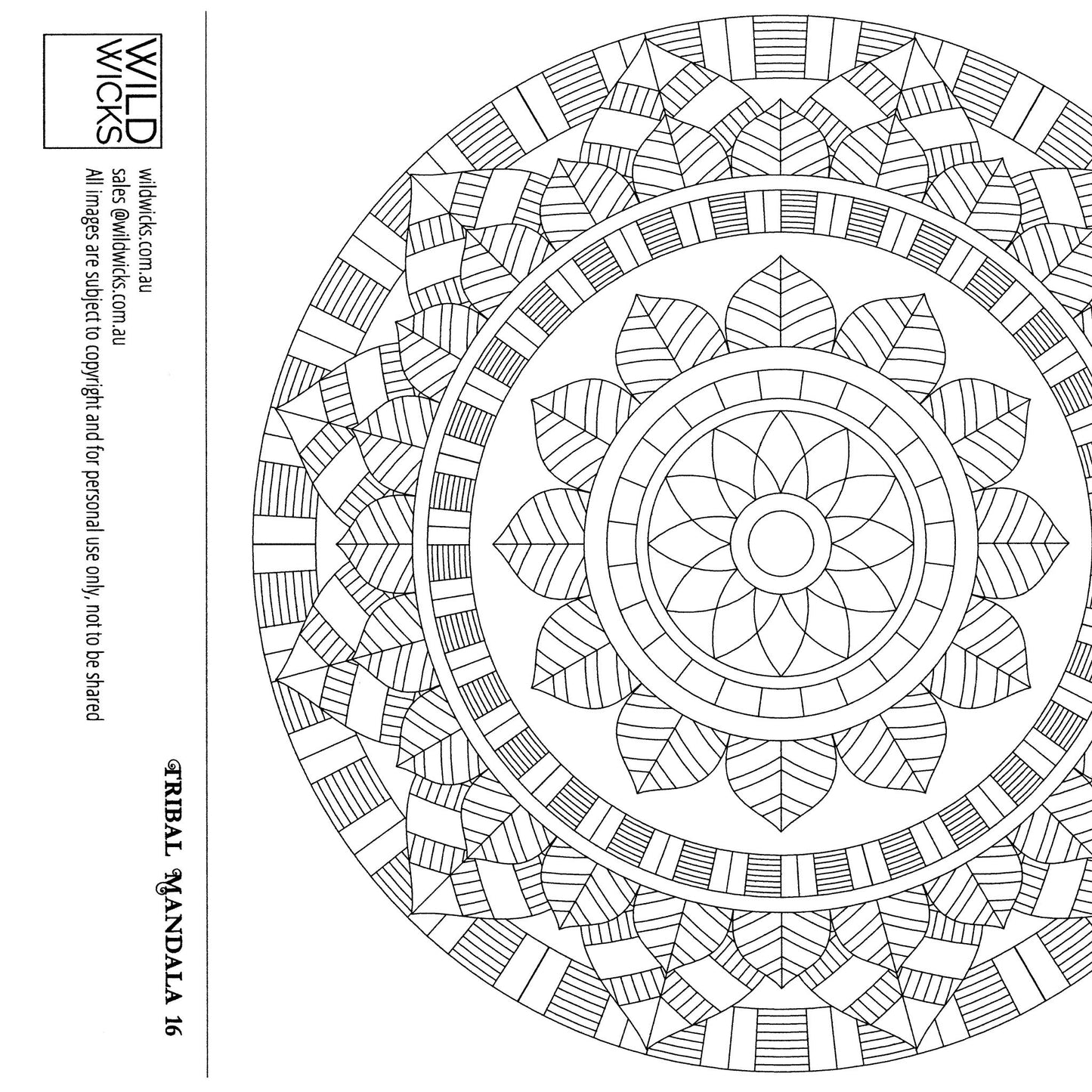 Wilddori Printable Colour In Pages Tribal 16