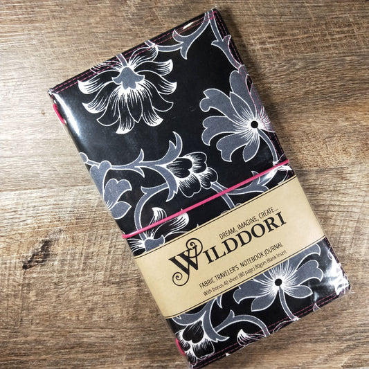 Wilddori Black Floral Traveler's Notebook Cover