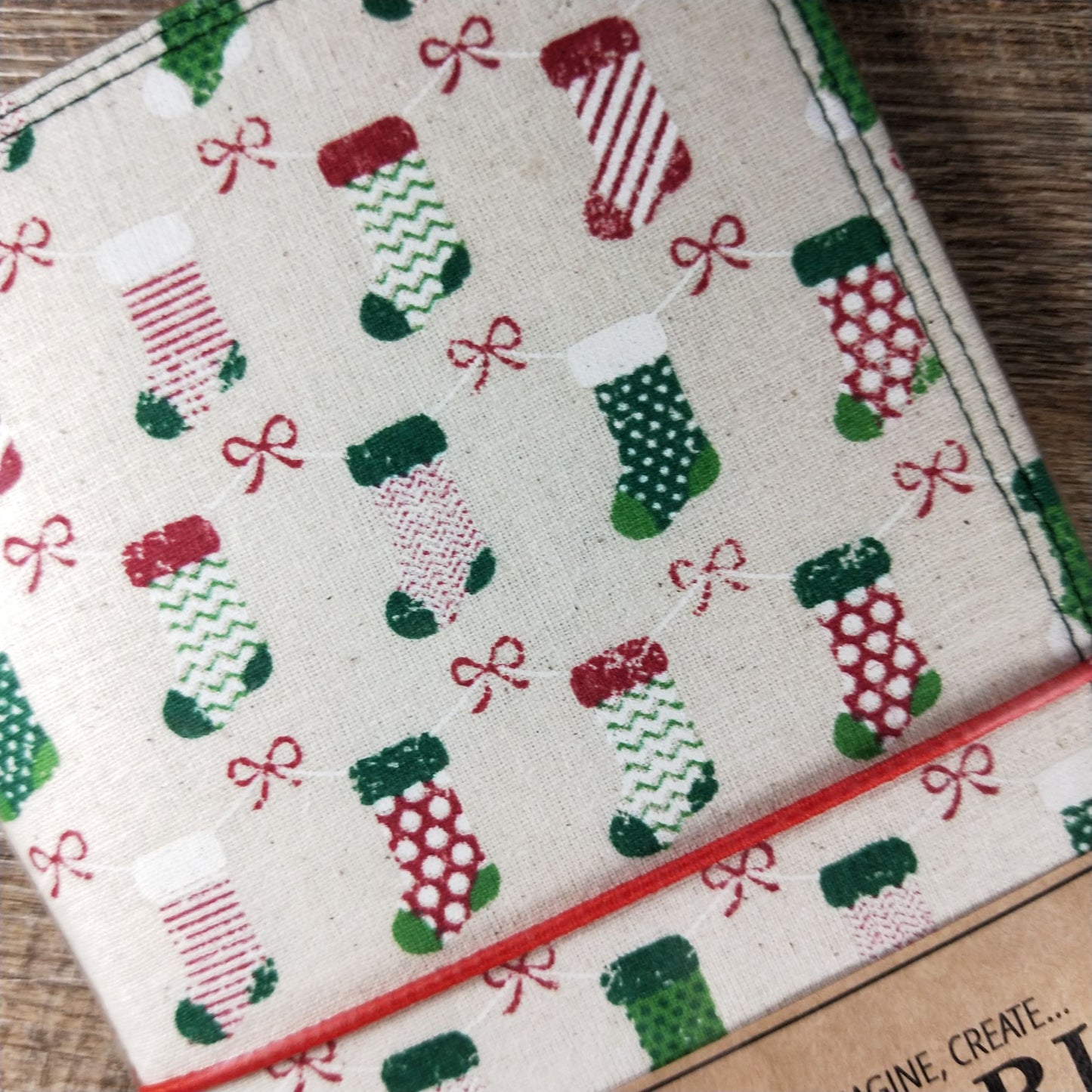 Wilddori Traveler's Notebook Cover Calico Christmas Stocking