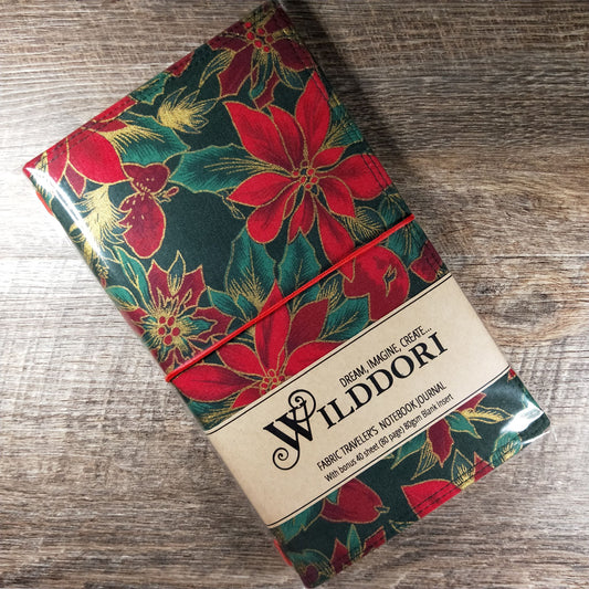 Wilddori Traveler's Notebook Cover Christmas Poinsettia