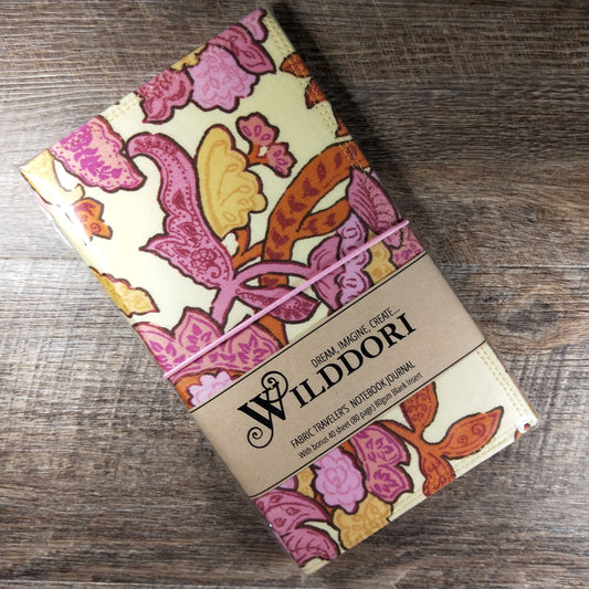 Wilddori Traveler's Notebook Cover Pink and Yellow Floral